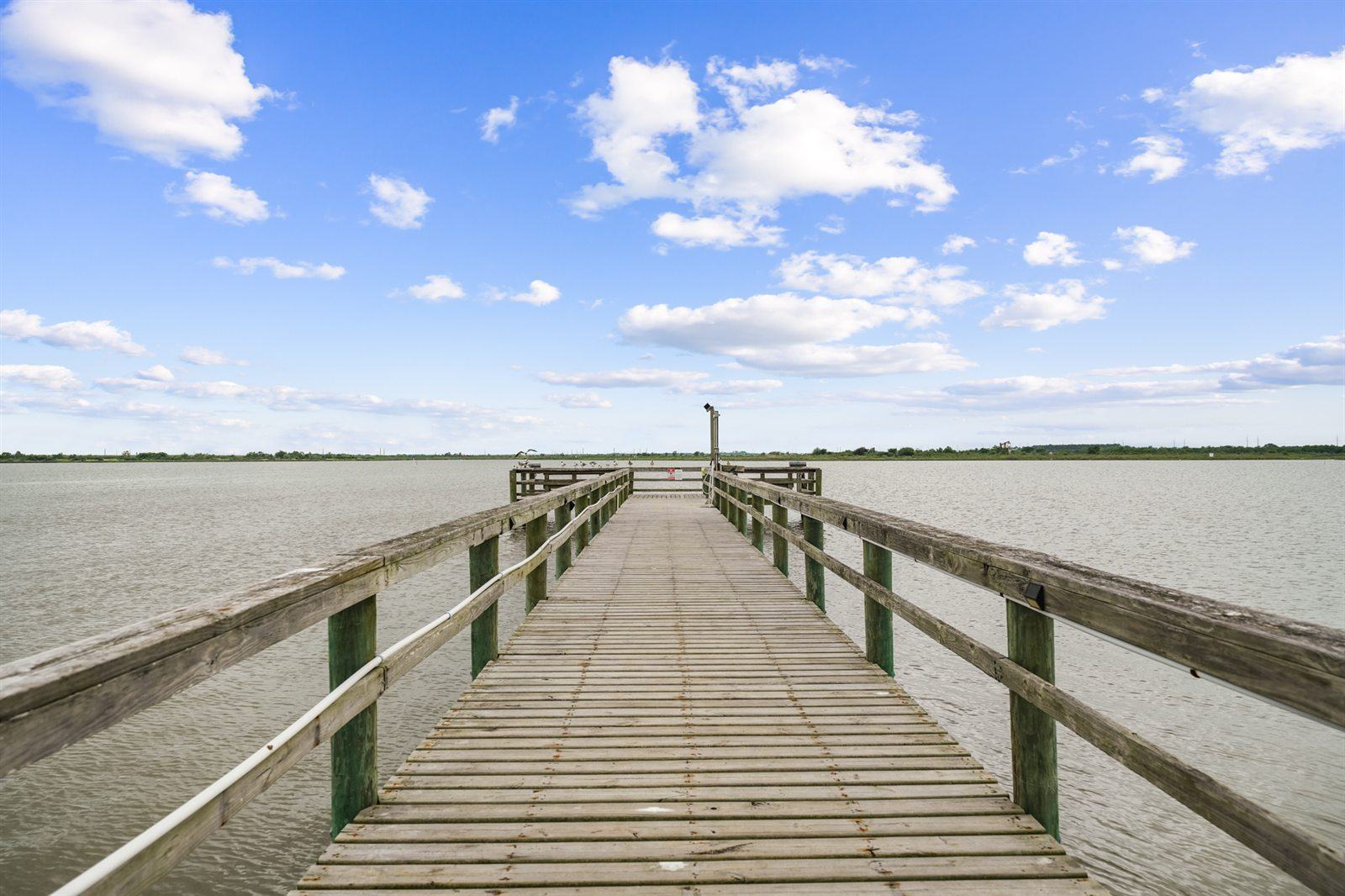 Lighted Wooden Fishing Boardwalk Extending 200+ Feet into Dickinson Bayou
